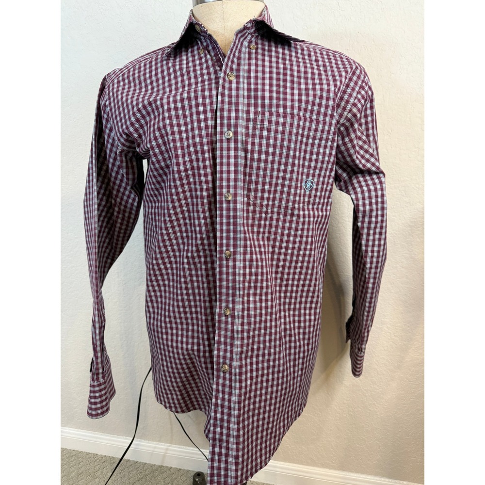 Ariat Pro Series Men's Long Sleeve Button Down Plaid‎ Shirt Western Style Small